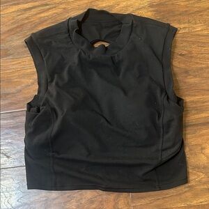 lululemon athletica Black Sleeveless Crop Tank with Back Keyhole